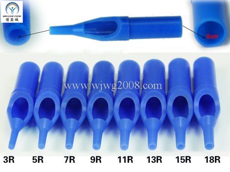 Disposable Tattoo Plastic Short Tips--50mm Blue R