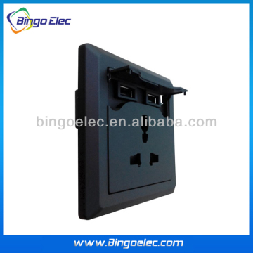 2.1A 2.4A 5V universal 3 pin wall socket with usb