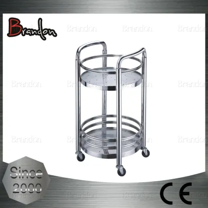 Brandon round tube kitchen beverage serving trolley for catering