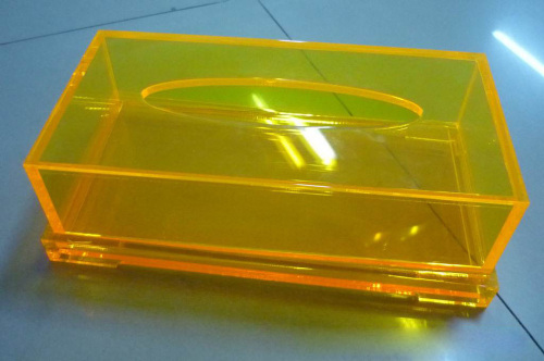 gold tissue box cover acrylic plexiglass QCY-TB-16