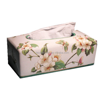 Customized Ceramic Flower Tissue Box Cover for Vintage Farmhouse Home Decor