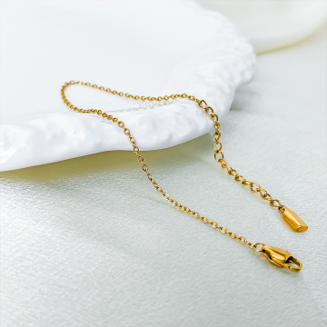 Stainless Steel Gold-Plated Retro Anklet - Korean Style Thin Chain Accessory