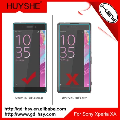 HUYSHE 3d curved tempered glass for sony xperia xa,3d curved tempered glass screen protector for sony xperia xa