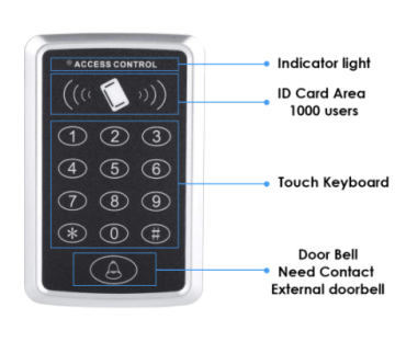Waterproof 125KHz RFID Keypad Reader for Support ID/IC Card Access Control System