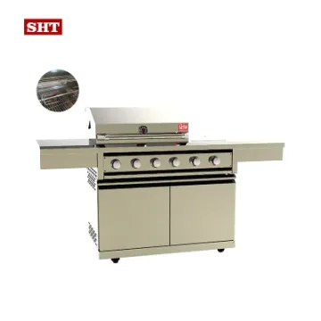 High Power Stainless Steel Outdoor Kitchen 6 Burnres Gas Barbecue Grill Cabinet