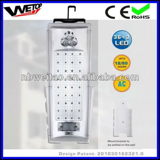 36+3 wall mount PIR motion sensor rechargeable LED emergency light
