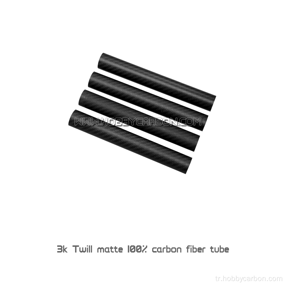 3k Twill Düz dokuma karbon fiber boru