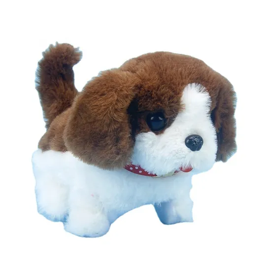 Factory direct sales children's electric puppy toys tongue raising plush toy dog big head dog pet cute pet dog kids electric toy