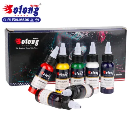 Solong Tattoo Pigment 7 colors Tattoo Ink Set 30ml bottle Tattoo Ink