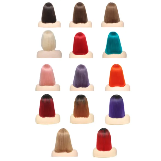 150% 180% Brazilian Hair Cuticle Aligned Hair Bob Lace Wig , Human Hair Lace Front Wig Ombre Wigs For Black Women