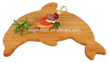 100% Bamboo Dolphin shape Bamboo Cutting and Serving animal shaped cutting board