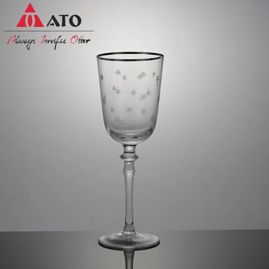 ATO glassware Engraved Etched Vintage Wine Glass Goblets