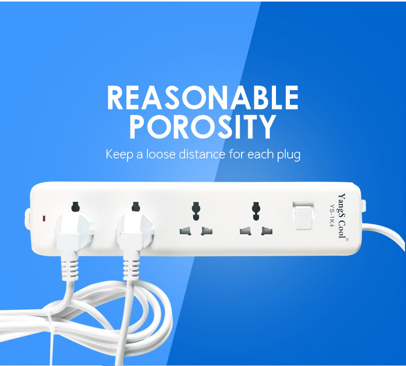 4 Outlet Electric Extension Socket Multi Plug Universal Extension Board ...