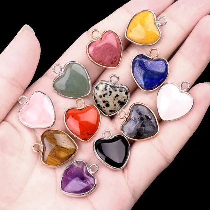 Yellow Jade Love Heart Charms Pendant for Making Jewelry