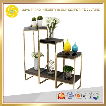 indoor home decoration metal golden flower rack tall gold flower stand