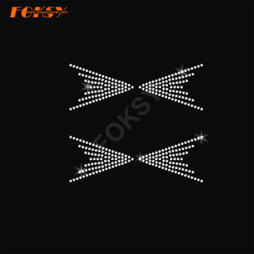 Simple Lines Design Cheer Bows Hot Fix Rhinestone