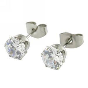 Mini CZ Setting Stone CNC Earrings Ring Studs in Steel