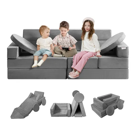 14-Piece Modular Kids Play Couch: A Versatile Child Sectional Sofa with Convertible Foam and Floor Cushions