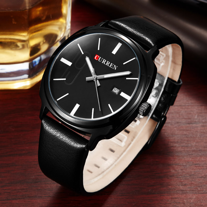 Luxury Business Waterproof Leather Quartz Watches men 