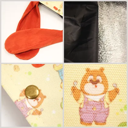 Cute Custom Logo Plush Tote Bags for Lunch Bento