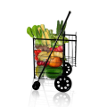Carro de compras de supermercado plegable de aleación de acero