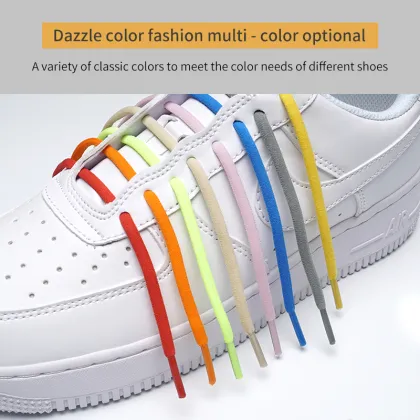 Elastic No Tie Shoelaces Metal Lock Shoe Laces For Kids Adult Sneakers Quick Shoelaces