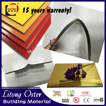 Shenzhen Litong Oster ACP unbroken core Composite Panels plastic aluminum sandwich plate wall claddings unbreakable