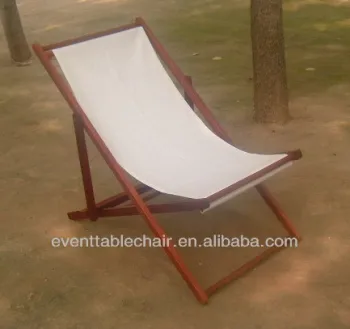 wooden folding deck garden chair with fabric