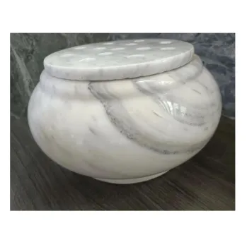 White Marble Stone Cemetery Flower Pots for Memorials