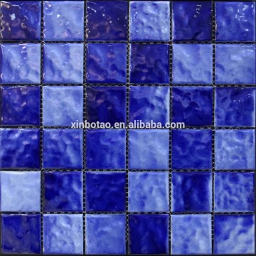 Hot sale water wave ceramic mosaic for swimming pool tile