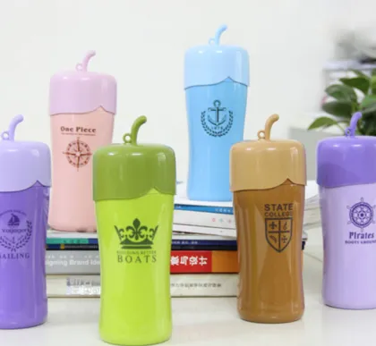 BPA Free Plastic Kids Vacuum Flask Water Bottle with Cup