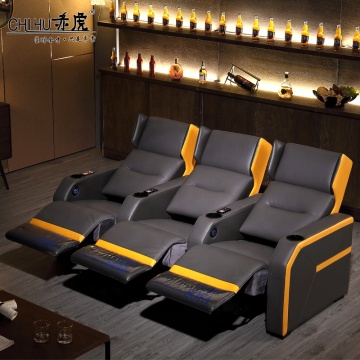 Black Leather Theatre Seats with Cup Holders for Luxury Home Movie Rooms