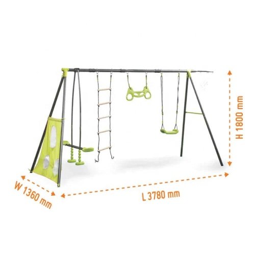 Galvanized Swing Sets Outdoor Playground Garden 6 Function Metal Swing Sets Factory