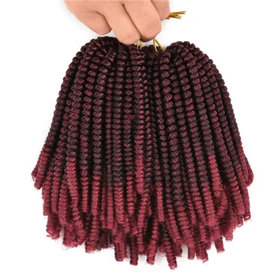High Quality Pre-stretched Dreadlock Curly Spring Twist Ombre Synthetic Crochet Braiding Hair Extensions