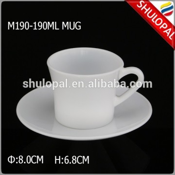 2015 Heat Resistant Opal Glass Opal Tableware 190ml Cup and Saucer