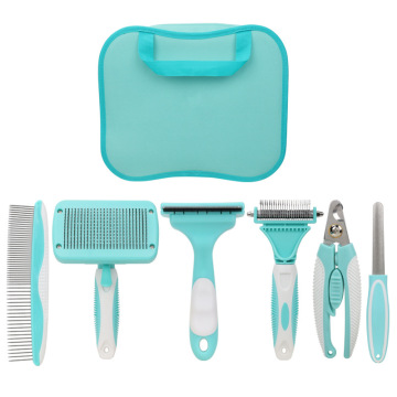 MOFESIPI Pet Grooming Tool Kit: Nail File, Clipper Set, Grooming & Dematting Combs, Bath Brush