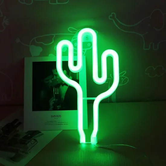SHENPU Cactus Neon Sign: LED Light for Home Decoration