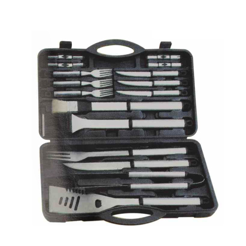 20pcs ensemble de barbecue argenté dans une boîte en plastique