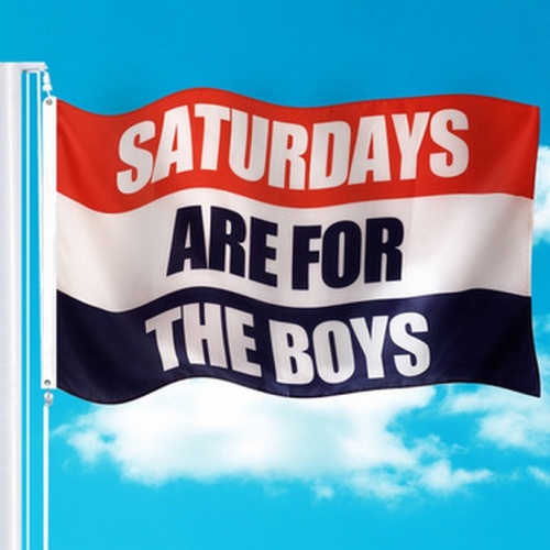 Custom Polyester Saturdays are for the Boys Flags