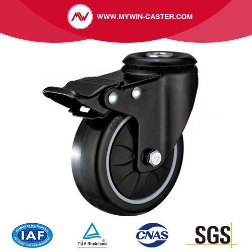 Amerikanisches Mittellicht Bolzenloch Total Lock Pu Caster Wheel