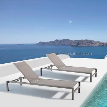 Aluminium Frame Swimming Pool Sun Lounger with Sling Fabric