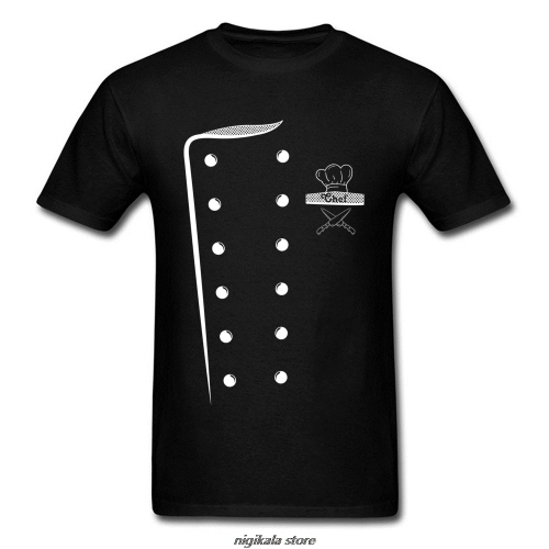 Chef Costume Design T-shirt Print Men Cooks T Shirt Uniform Tshirt O Neck Cotton Fabric Clothes Funny Tops & Tees Top Quality