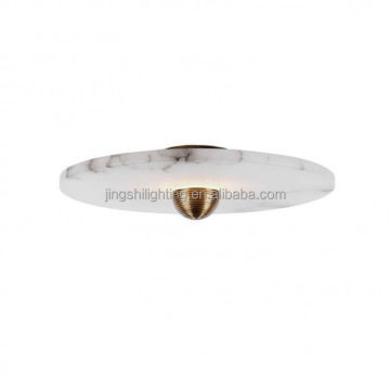 Modern Luxury Alabaster and Brass Chandelier LED Ceiling Light