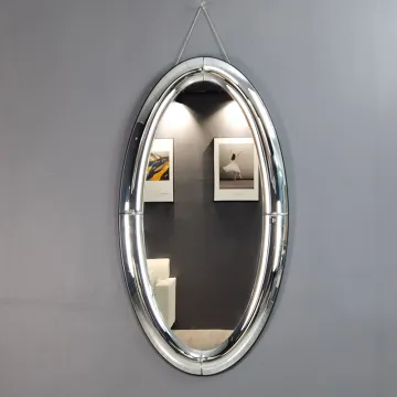 curved mirror oval shape clear hanging mirror