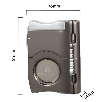 GALINER Metal Cigar Cutter Sharp 2 Size Cigar Punch Stainless Steel Cigar Cutter Puncher Two-In-One Box