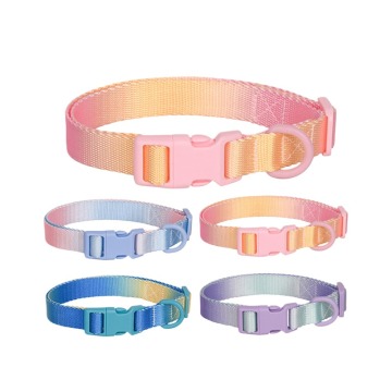 High Quality Gradient Polyester Private Label Dog Collar Wholesale