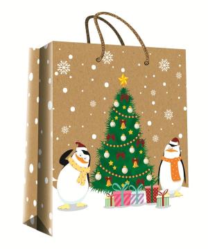 CHRISTMAS SERIES KRAFT GIFTBAG43-0