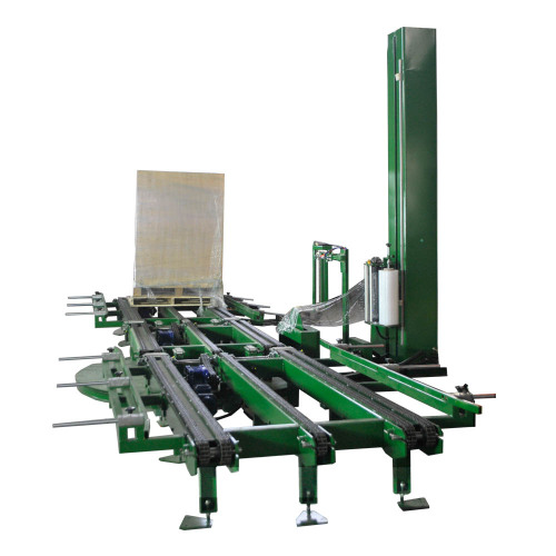 Automatic rotatable pallet wrapping machine
