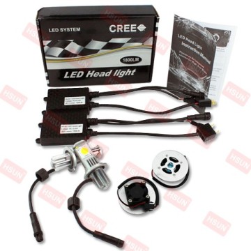 High brightness C.R.E.E COB chips h4 h7 car led headlight kit h8 h9 h11 hb3 hb4 auto led headlamp kit xenon white 9005 9006