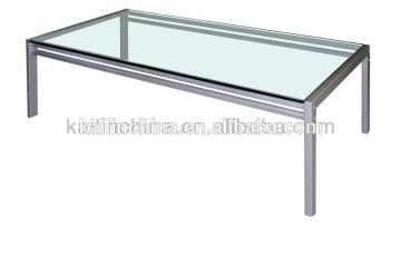 T24 modern hot selling table metal powder coated leg glass top factory direct sell customized green material tea coffee table